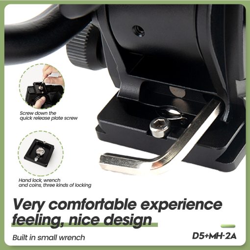 D5+MH-2A Compact Video Tripod - Image 10